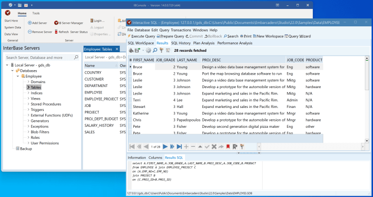 InterBase screenshot